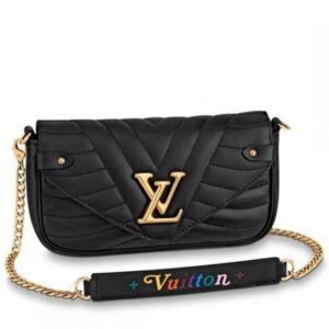 Replica Louis Vuitton Black New Wave Chain Pochette M63929