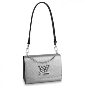 Replica Louis Vuitton Twist MM Bag Silver Epi Leather M55404