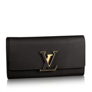 Replica Louis Vuitton Black Capucines Wallet Taurillon M61248