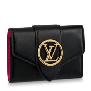 Replica Louis Vuitton Black LV Pont 9 Compact Wallet M69175