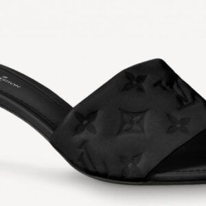 Replica Louis Vuitton Revival Mules 55mm In Black Monogram Lambskin