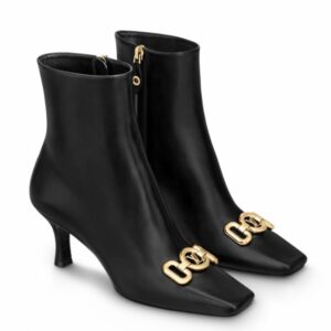 Replica Louis Vuitton Rotary Ankle Boots In Black Leather